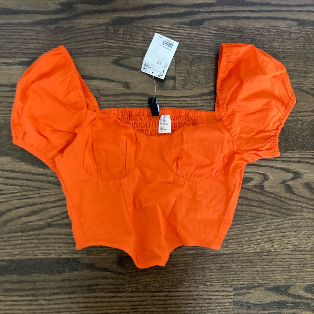 H&M orange crop top: size XXS